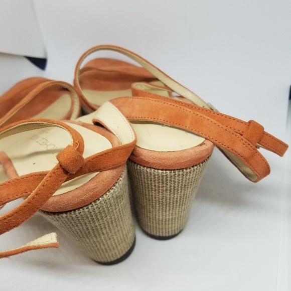 MARCHEZ VOUS Anne Apricot Suede Woman's Sandals 9M - Picture 2 of 4